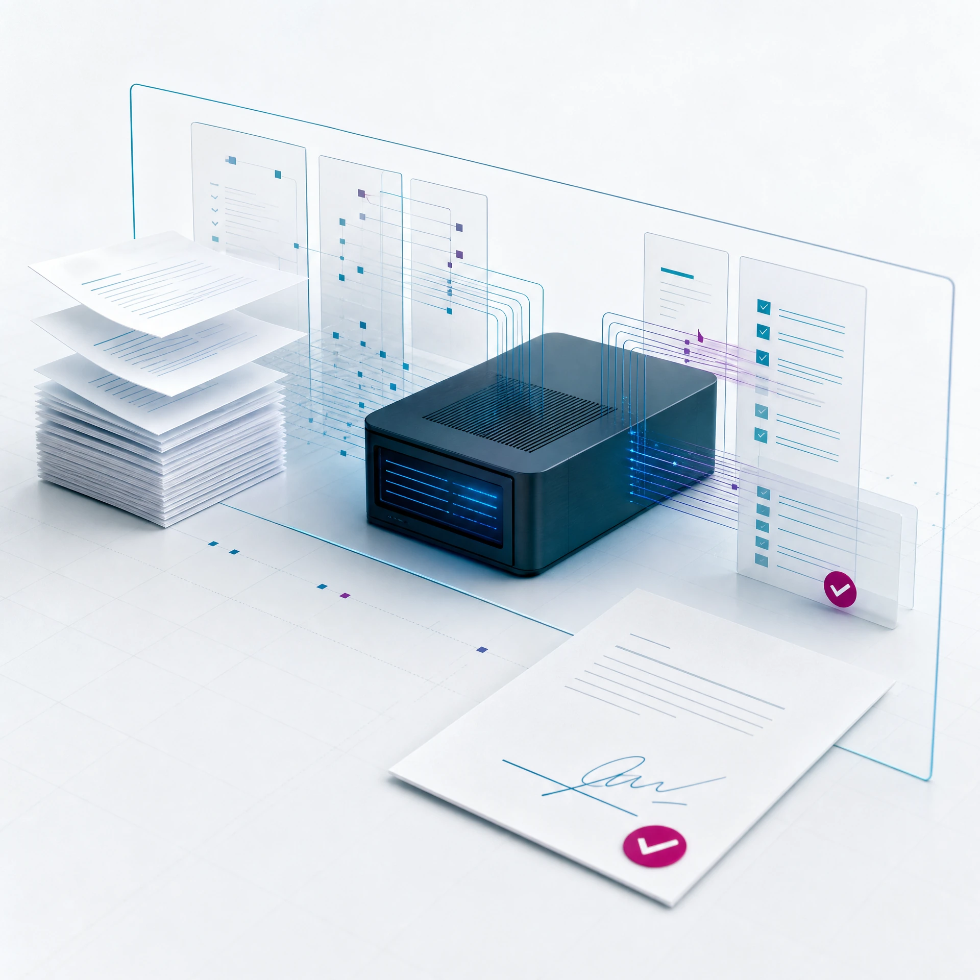 Structured local AI process for the secure preparation of complex approvals